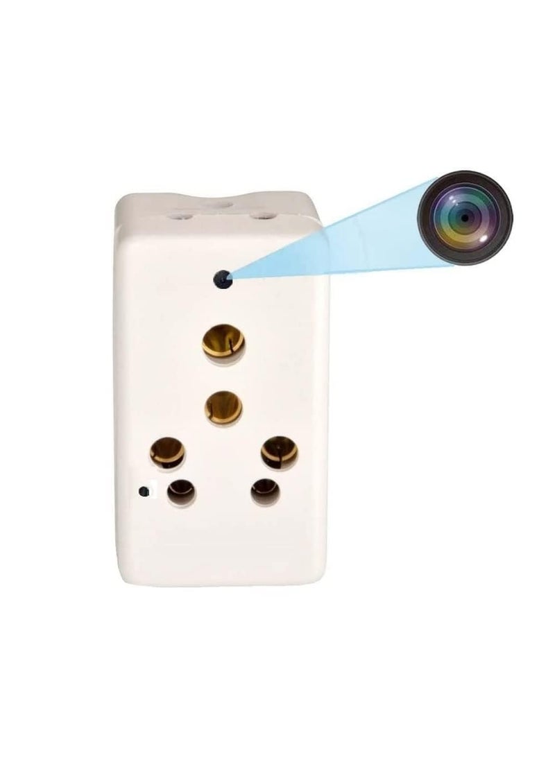 GARYVIZ Power 220v Socket Camera 1080p Hd Audio Video Recording Inbuilt 32GB Memory Watch Live View 24 Hours Work with Power Easy to Use White
