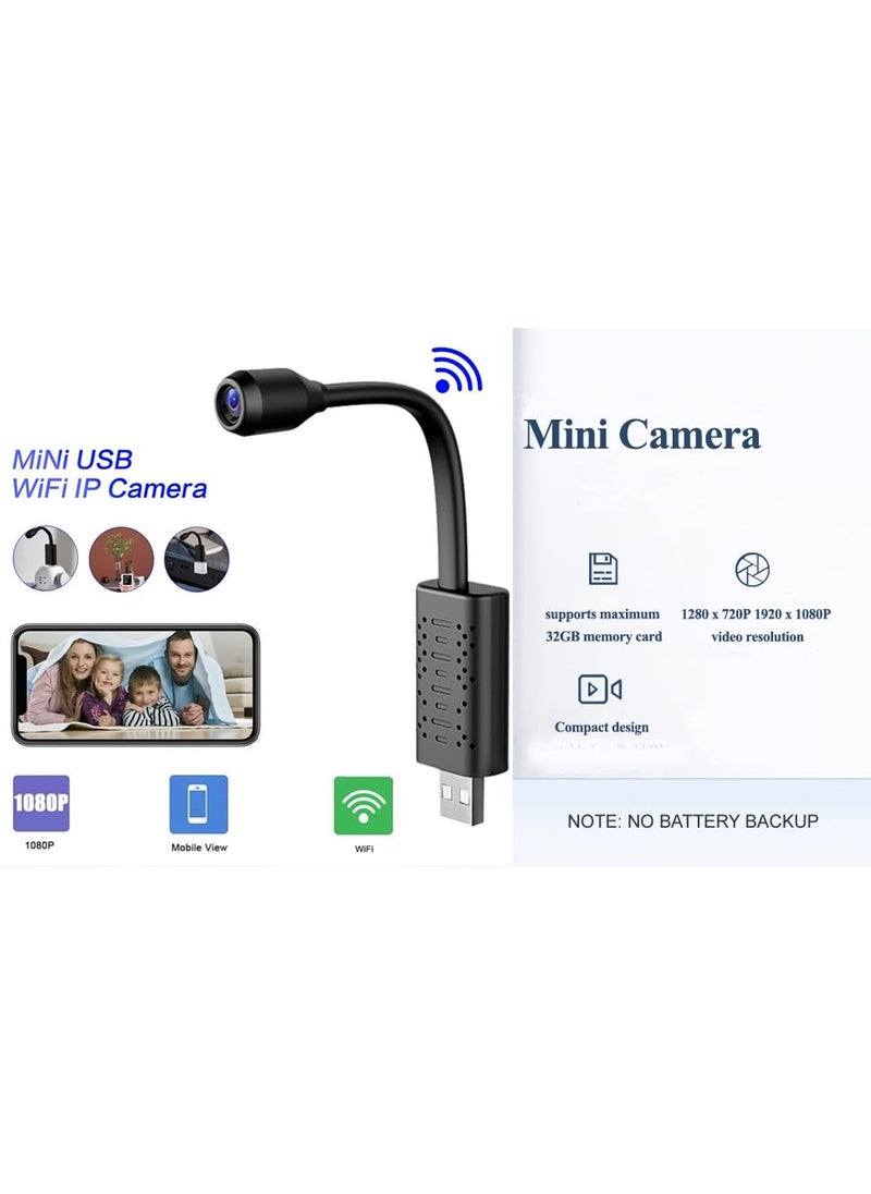FREDI HD PLUS WiFi Camera Wireless Hd 1080p Hidden Cam Device for Home Office Security Indoor USB Plug Camera Watch Live in Phone App V380 Pro Motion Detection Work 24Hours