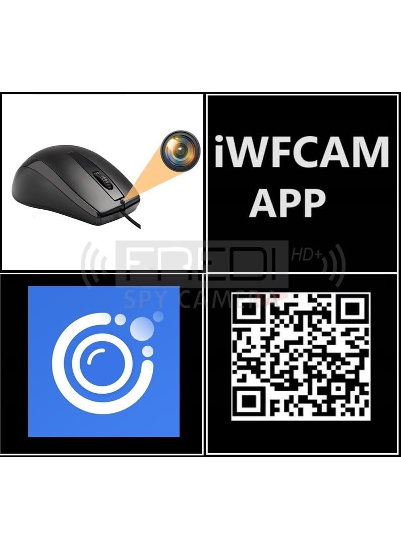 FREDI HD PLUS WiFi Mouse Camera HD Audio Video Recording Small Surveillance Indoor Security Camera for Home Office Hidden with Inbuilt 32GB SD Card iWFCam APP
