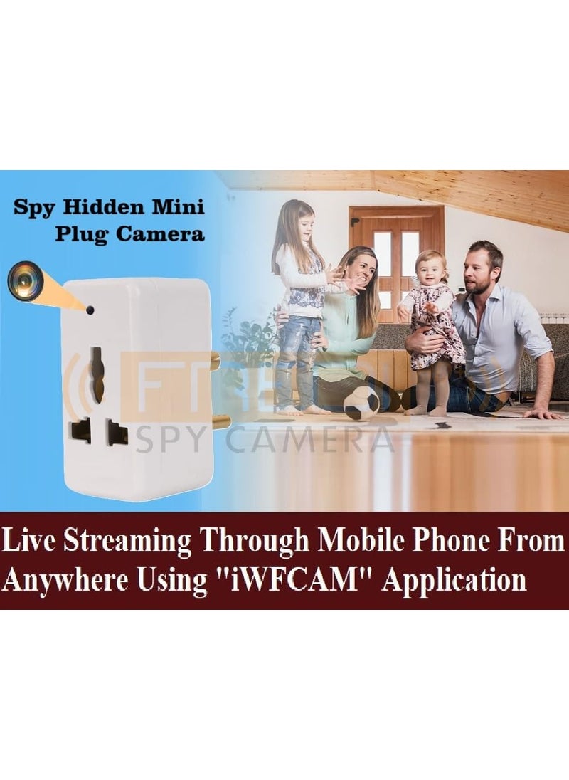 FREDI HD PLUS WiFi Mini Multi Plug Hidden Camera with 32GB MicroSD Card Inbuilt Indoor Security Camera