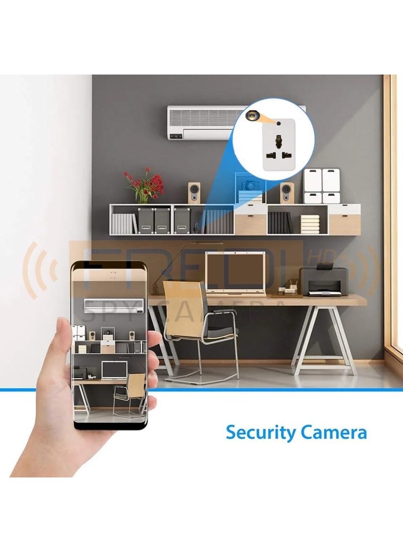 FREDI HD PLUS WiFi Mini Multi Plug Hidden Camera with 32GB MicroSD Card Inbuilt Indoor Security Camera