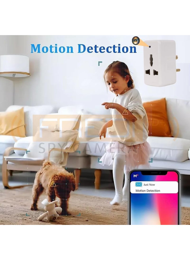 FREDI HD PLUS WiFi Mini Multi Plug Hidden Camera with 32GB MicroSD Card Inbuilt Indoor Security Camera