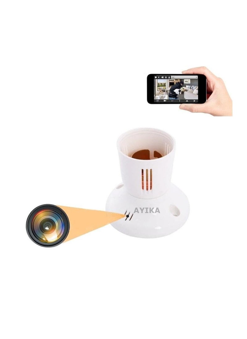 AYIKA Spy Bulb Holder Camera CCTV for Home Spy Socket Camera Secret Hidden Bulb Holder Camera Audio Video Recorder Security Product