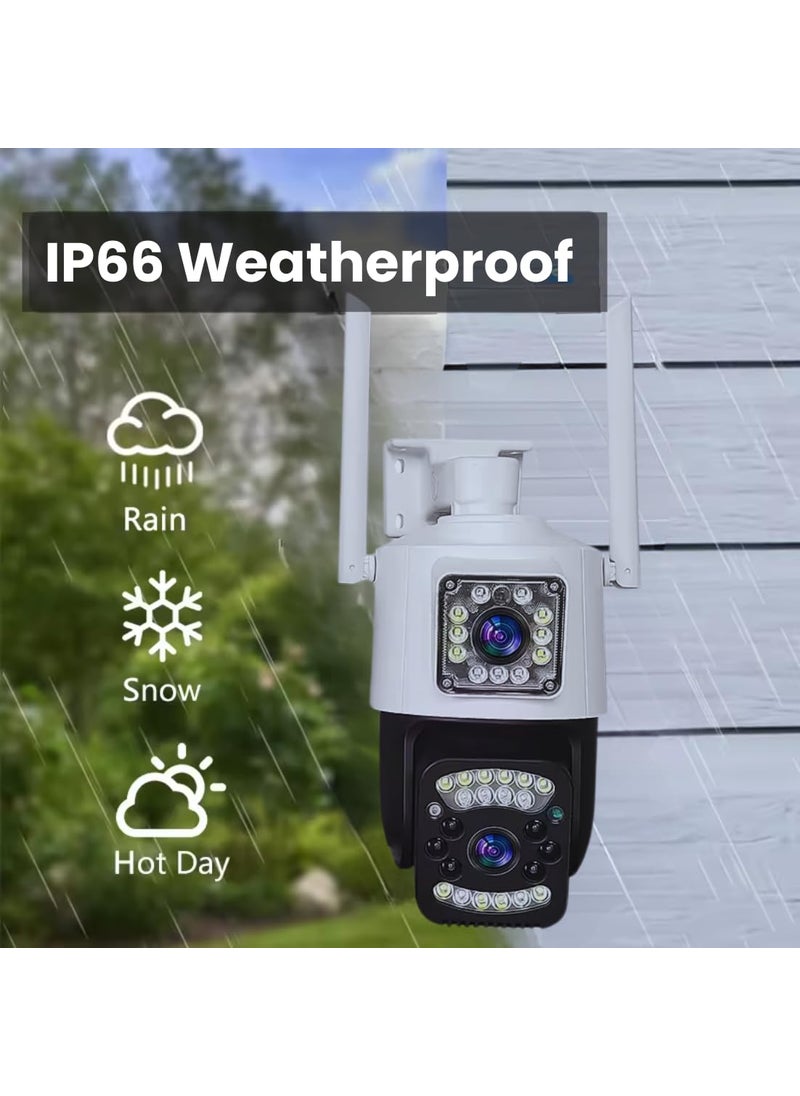 OneXsale Dual Lens 5MP PTZ Wireless Security Camera System 4K Security Camera Wireless Outdoor with 5X Zoom Auto Tracking Human Detection Spotlight 10CH NVR for 247 Recording