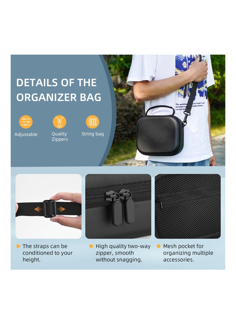 Hard Shell Carrying Case for Osmo Pocket 3, Portable PU Protective Bag for DJI Osmo Pocket 3 Creator Combo Camera Accessories with Shoulder Strap