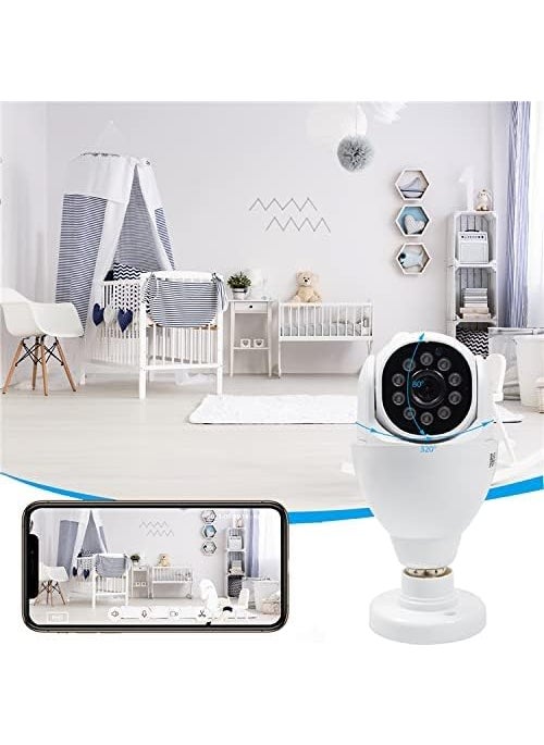 SNARIYOVSN 1080p HD Bulb Light Wireless IP Camera Fish Eye 360 Degree Panoramic Mini Lamp IR CCTV Home Wireless Security Camera Camera52