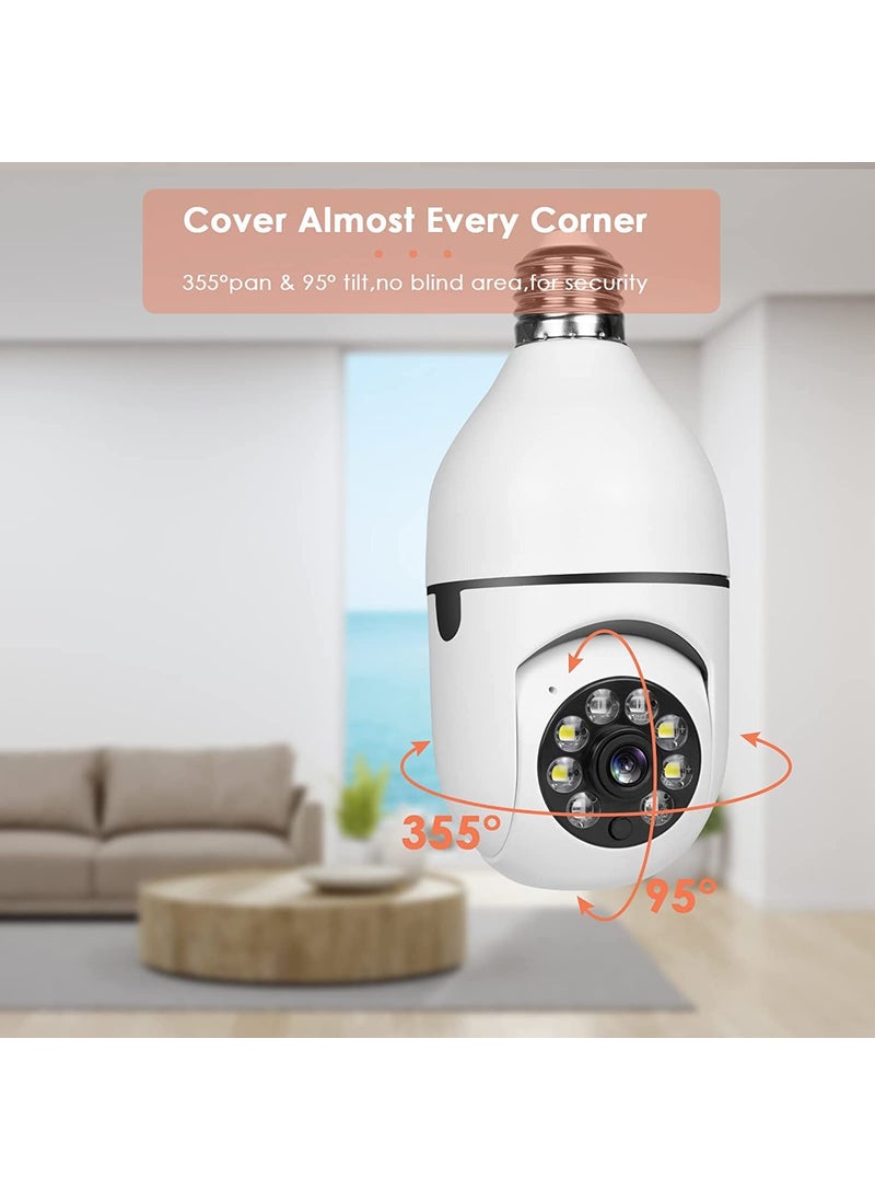 HD Wifi Wireless IP CCTV Security Light Vision Viewing Remote Indoor Bulb Shape 360 Degree PTZ Camera 1080p Auto Tracking Watch Live Streaming