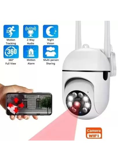Ducncon CCTV WiFi 360 Wireless 4MP Camera 24hour Recording Night Vision TwoWay Audio Security Camera 128 GB 1 Channel
