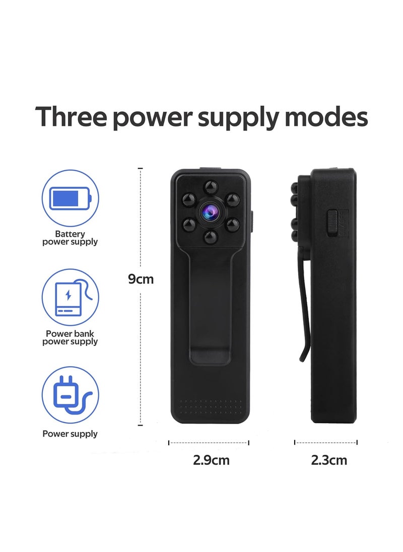TECHNOVIEW Wearable Mini Body Camera 1080p Video Audio Recorder Motion Activated Night Vision Indoor Outdoor Spy Pocket Body Camera for Home and Office with Free 64GB Memory Card Non WiFi