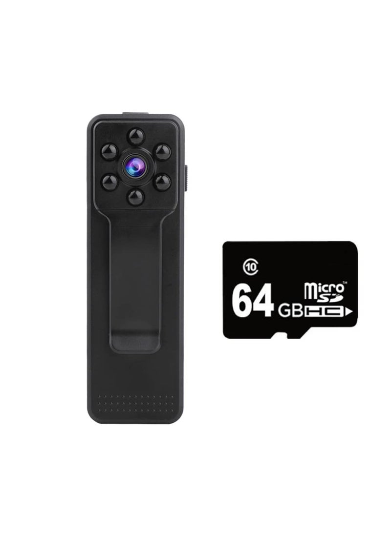 TECHNOVIEW Wearable Mini Body Camera 1080p Video Audio Recorder Motion Activated Night Vision Indoor Outdoor Spy Pocket Body Camera for Home and Office with Free 64GB Memory Card Non WiFi