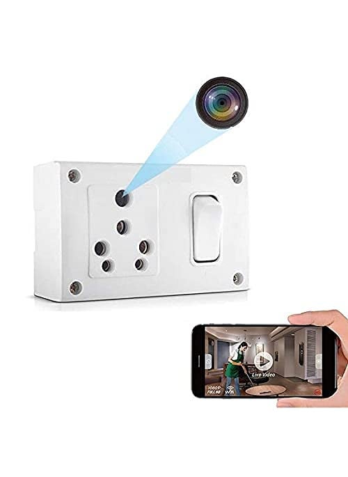 Asleesha Single Port Switch Board Socket Camera with Audio Video Recorder1080p HD Video Quality with Motion Detection 32GB Inbuilt MemorySuitable for Home and Office