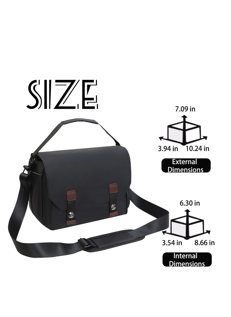 Versatile Camera Sling Bag, Waterproof DSLR SLR Mirrorless Camera Case Anti-shock Photography Crossbody Camera Bag, Removable Modular Inserts, Compatible with Canon Nikon Fuji, Black