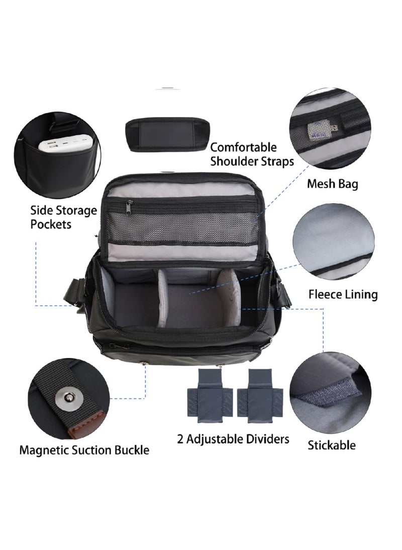 Versatile Camera Sling Bag, Waterproof DSLR SLR Mirrorless Camera Case Anti-shock Photography Crossbody Camera Bag, Removable Modular Inserts, Compatible with Canon Nikon Fuji, Black