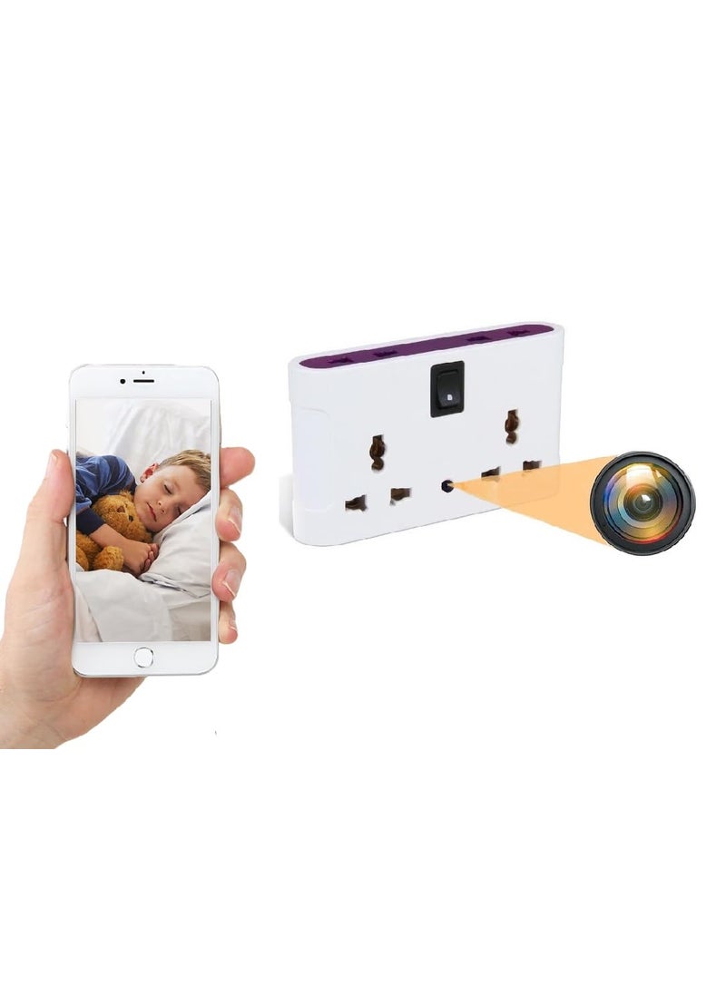 FREDI HD PLUS WiFi Hidden Socket Board Wireless 1080P HD Camera Office Indoor Security Camera Home Surveillance Camera with Inbuilt 32gb SD Card iWFCam APP Hidden Camera