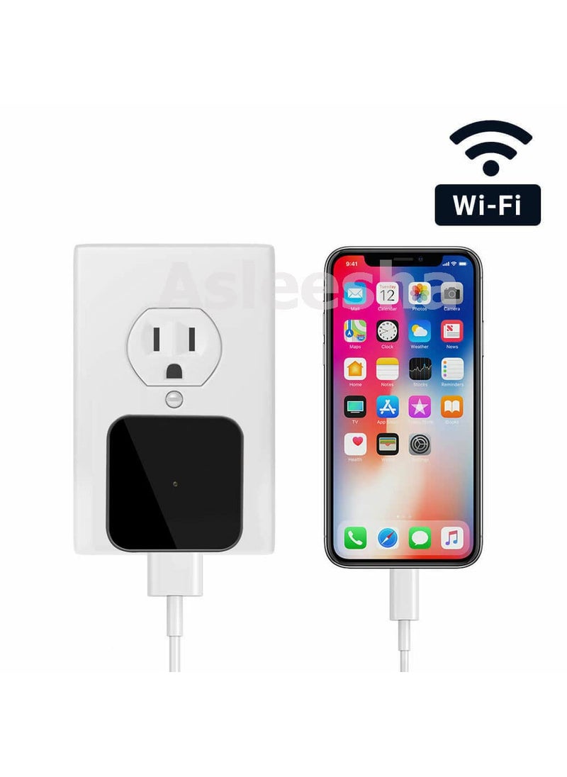 Asleesha WiFi Full HD Wireless WiFi Charger Camera Night Vision Motion Detection Secret Camera for Home Room Office Surveillance Video Audio Recording Live Streaming in App