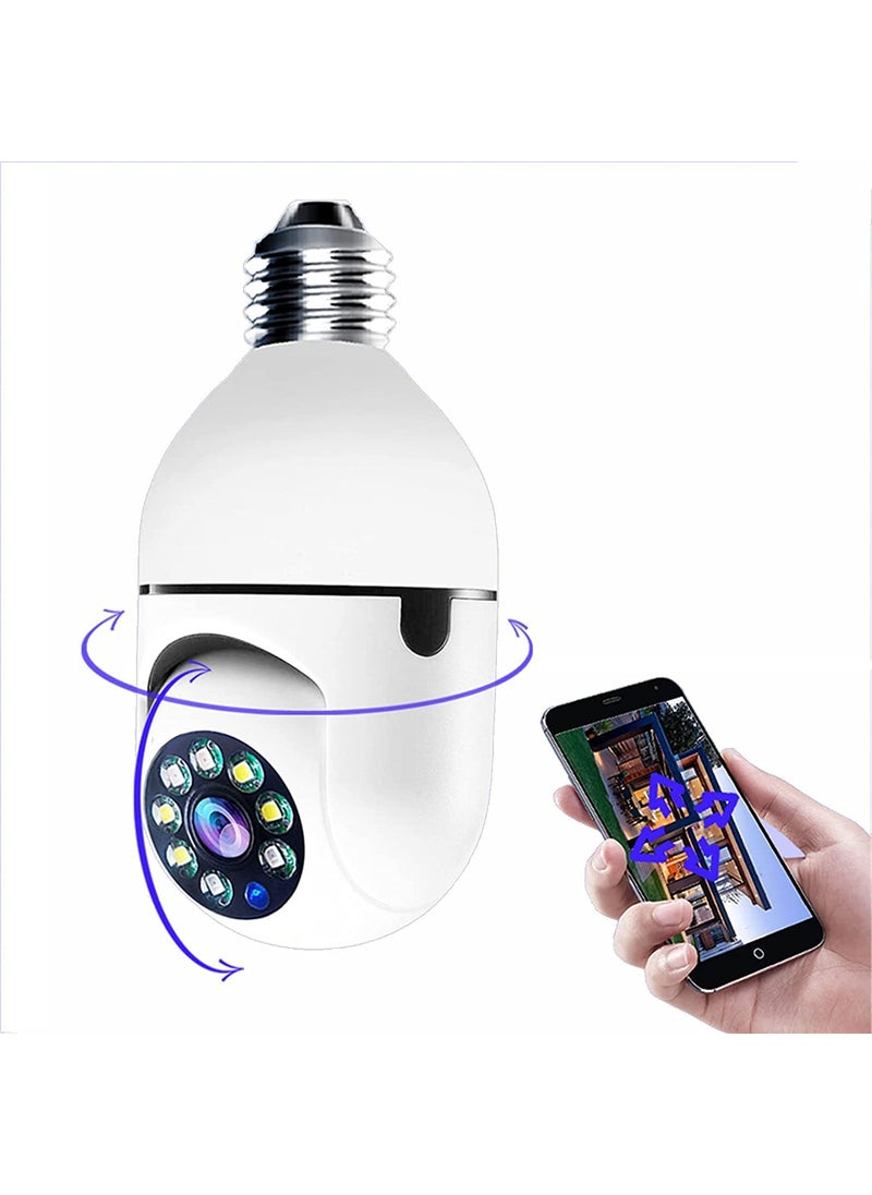 WiFi Camera CCTV Camera 1080p Wireless PTZ Bulb Shape V380 Pro Indoor 360 Smart Home Security Camera Light Vision 24x7 Continuous Recording