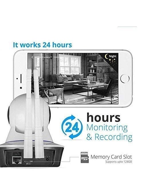 SNARIYOVSN Full HD WiFi CCTV Camera Video Monitor Wireless Indoor IP Security Camera 1080p with Wall Stand for Home Office 360 Degree Viewing Area Double Antenna