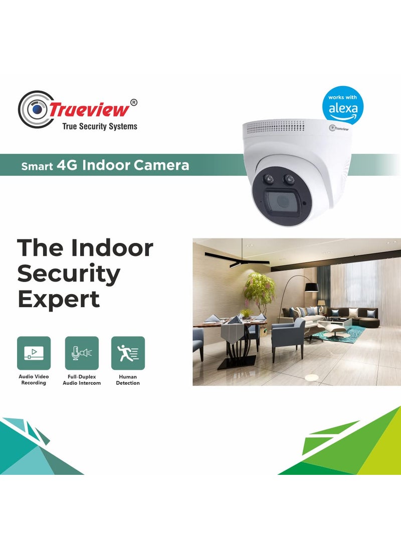 Trueview Smart Security Camera 4G 3mp CCTV Dome Camera for Home Shop Office Farm Construction Site Sim Based Camera 4G Dome