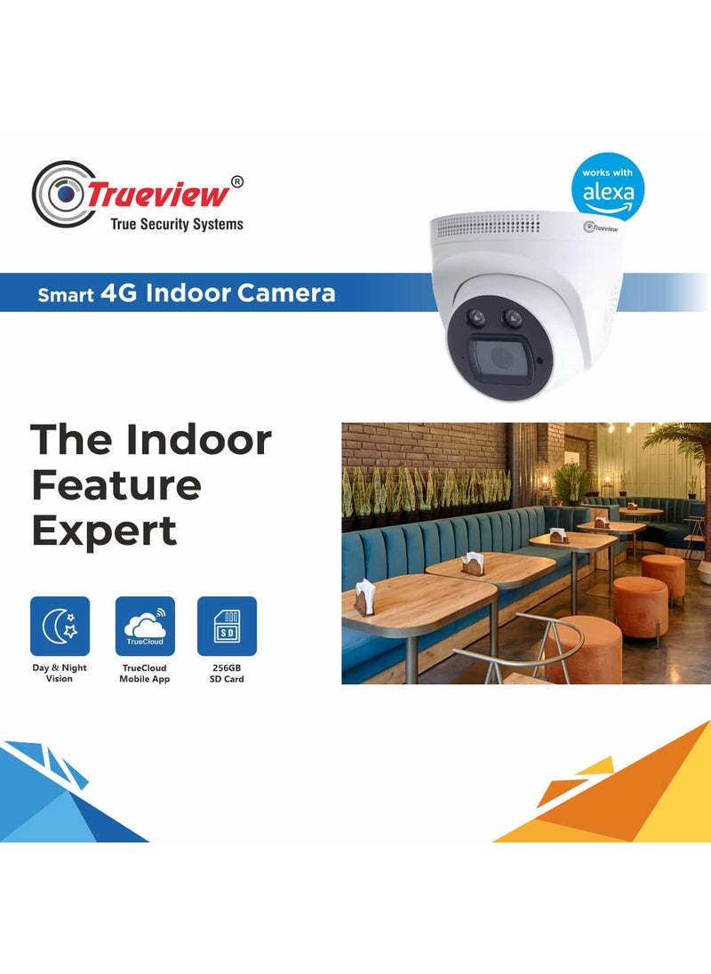 Trueview Smart Security Camera 4G 3mp CCTV Dome Camera for Home Shop Office Farm Construction Site Sim Based Camera 4G Dome