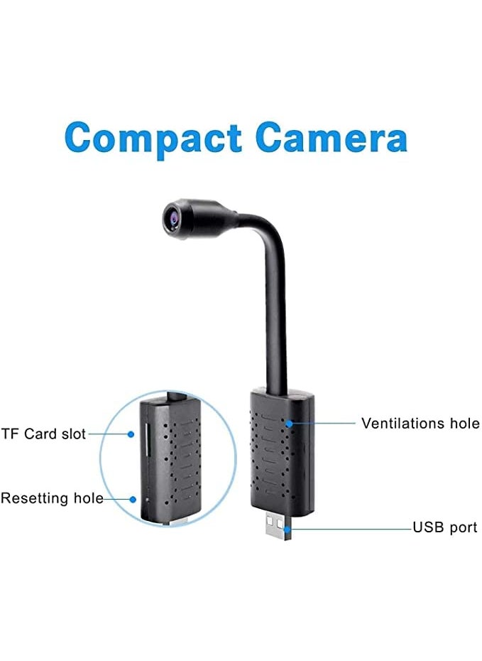 Favone Flexible Neck CameraWide Angle Live View on Mobile AppMotion Detection Alarm WiFi SpyHidden USB WiFi Camera Mini HD 1080p HD USB Universal Interface Upto 128GB Card not Included