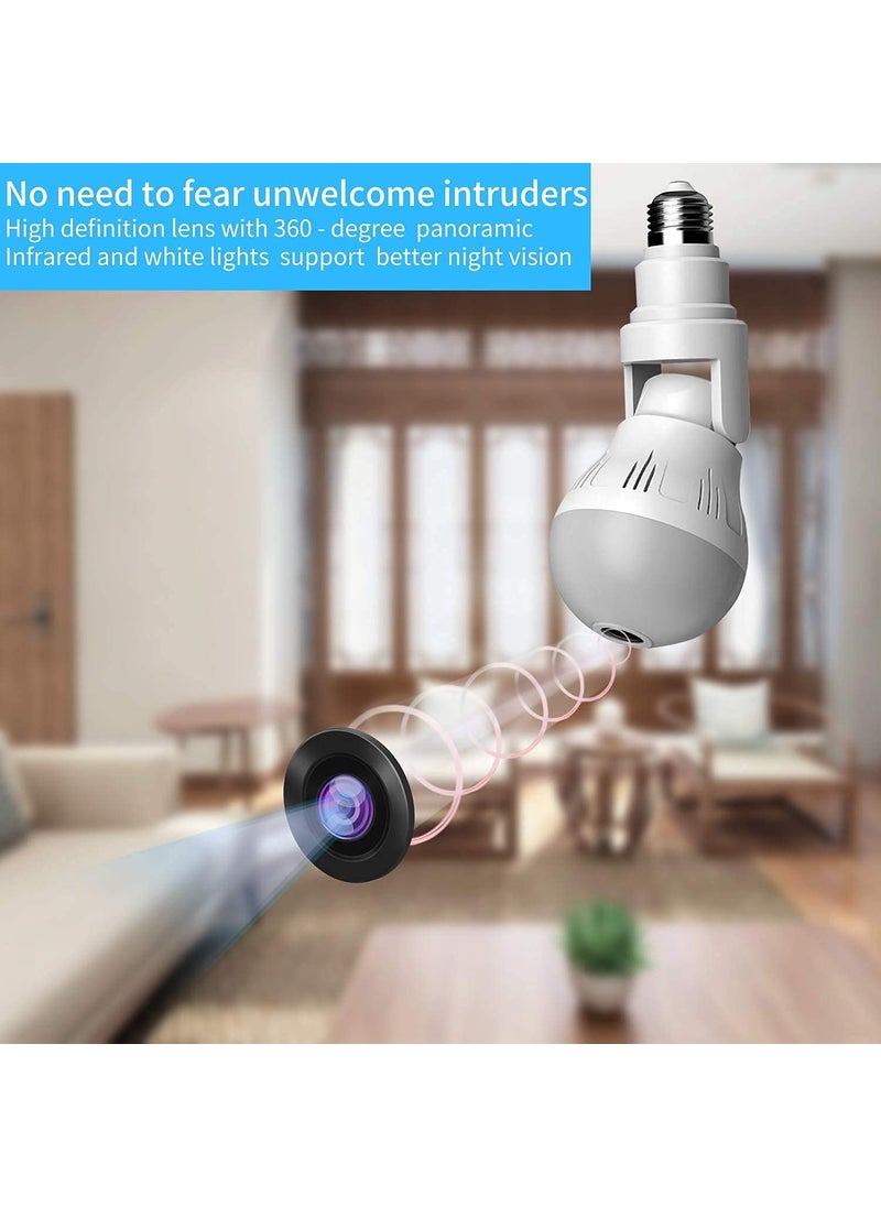 FAVONE Wireless Bulb 360 IP WiFi Camera 5mp Fisheye Vision Remoting Monitoring Home Led Bulb Light Golden