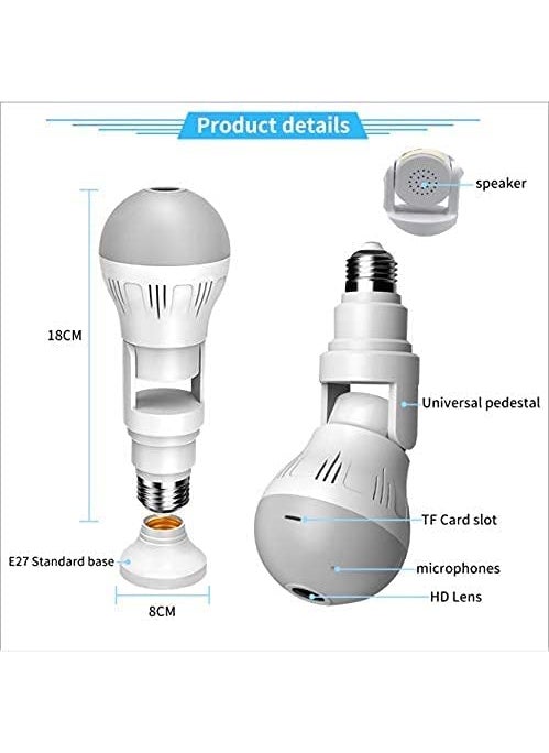 FAVONE Wireless Bulb 360 IP WiFi Camera 5mp Fisheye Vision Remoting Monitoring Home Led Bulb Light Golden
