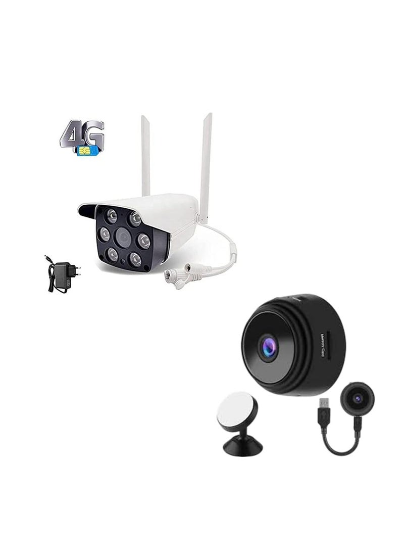 CAMERA DEKHO 4g 3g SIM Card Based WiFi Bullet Wireless Outdoor Security Camera Full HD 1080p BuiltIn MicroSD Card Slot Upto 256GBSupports Google Assistant Alexa White Free Magnetic Spy Camera