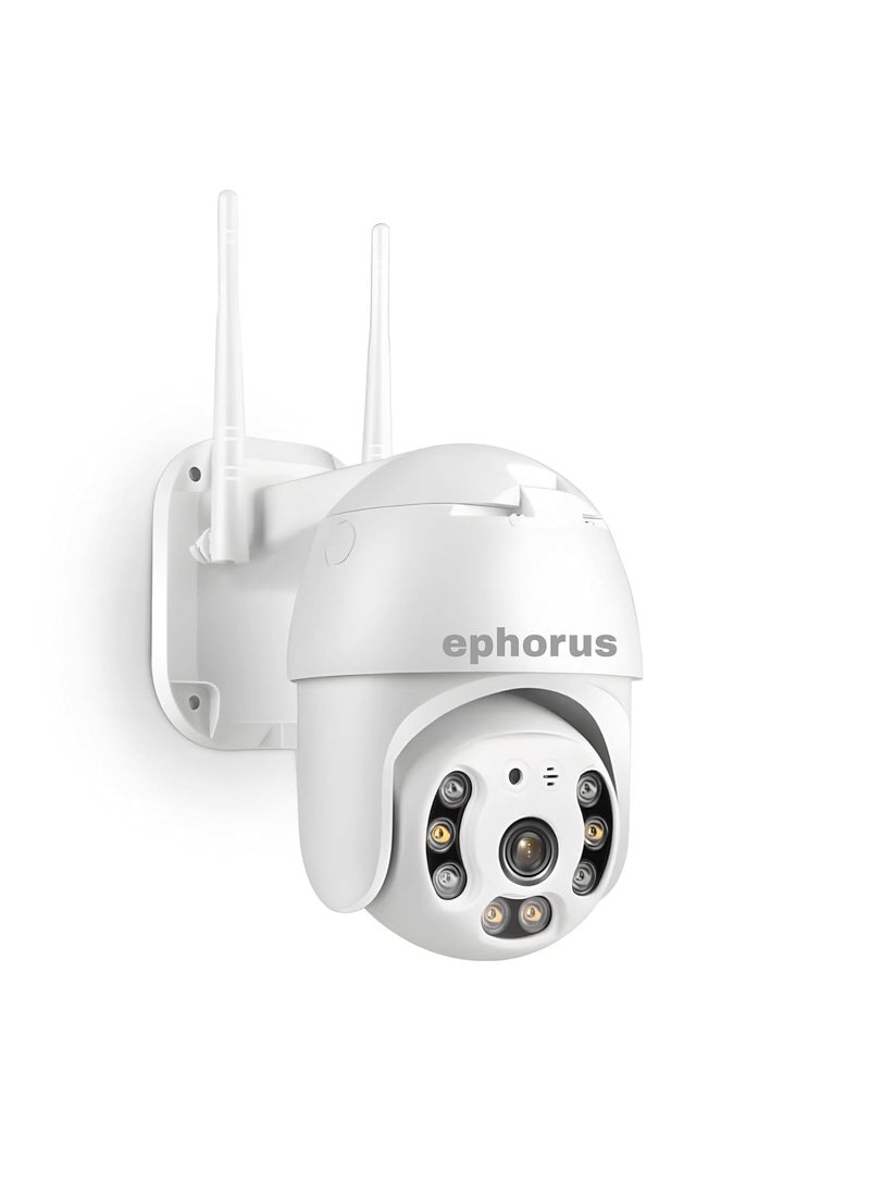 5MP Wifi Full Color Outdoor Smart Security Camera 360 with Pan Tilt Two Way Talk Human Detection Night Vision Supports SD Card Up to 128 GB
