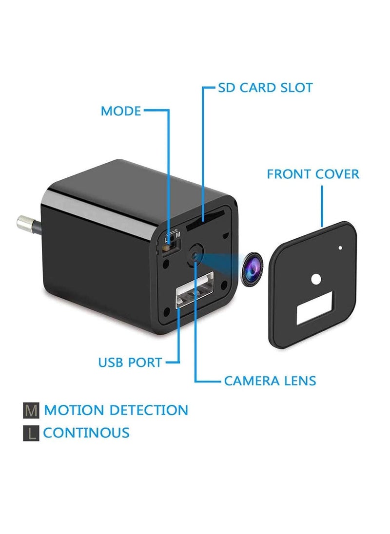 CAMERA DEKHO 1080p USB Charger Type Hidden Camera Home Security spy Camera Support Maximum 256 Gb Memory Cards Continuous Motion Based Recording Option HomeOffice Monitoring White_109_107