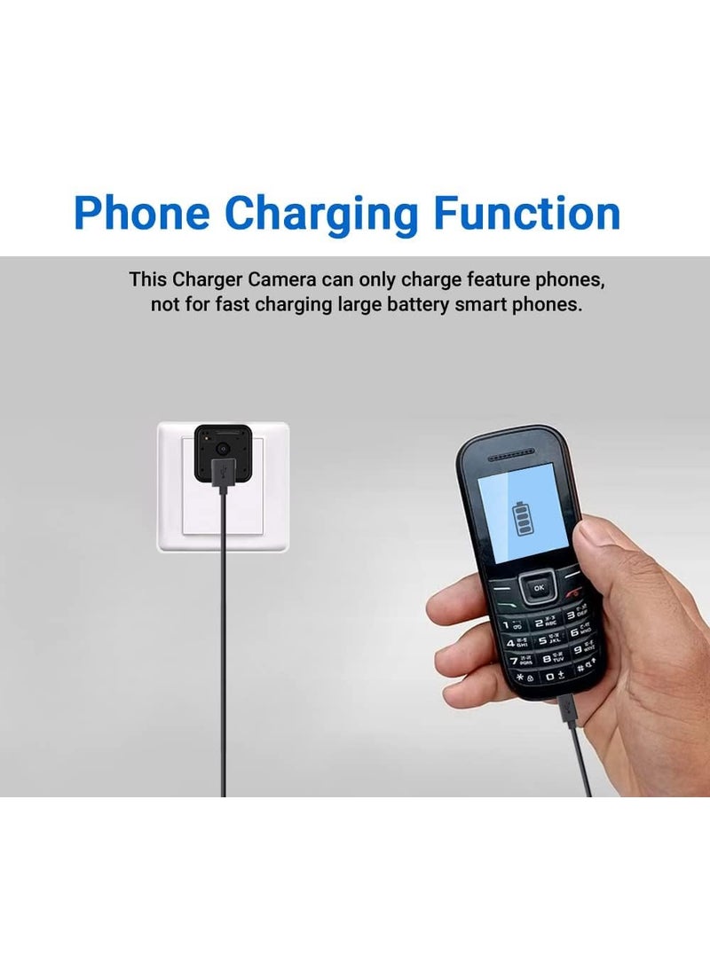 CAMERA DEKHO 1080p USB Charger Type Hidden Camera Home Security spy Camera Support Maximum 256 Gb Memory Cards Continuous Motion Based Recording Option HomeOffice Monitoring White_109_107