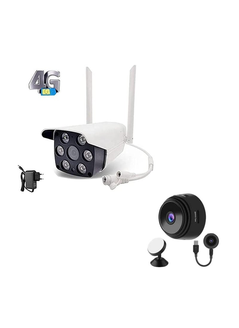 CAMERA DEKHO 4g 3g SIM Card Based WiFi Bullet Wireless Outdoor Security Camera Full HD 1080p IP66 with Night Vision 2 Way Audio Motion Detection White with Free Magnetic Spy Camera