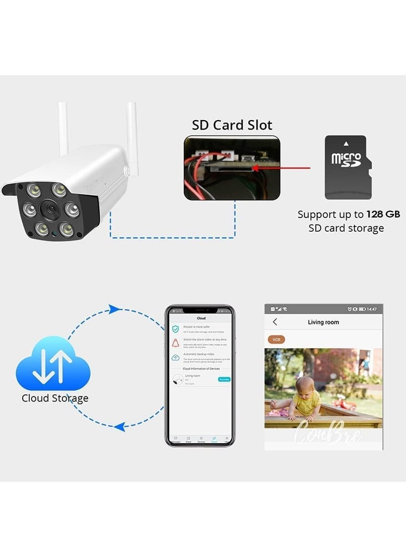 CAMERA DEKHO 4g 3g SIM Card Based WiFi Bullet Wireless Outdoor Security Camera Full HD 1080p IP66 with Night Vision 2 Way Audio Motion Detection White with Free Magnetic Spy Camera