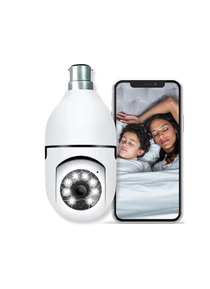 OneXsale 2in1 WiFi Light Bulb Shape CCTV Camera for Indoor HD Live View Bullet PTZ Control TwoWay Talk Color Night Vision Human Detection Supports up to 128GB SD Card Security Camera