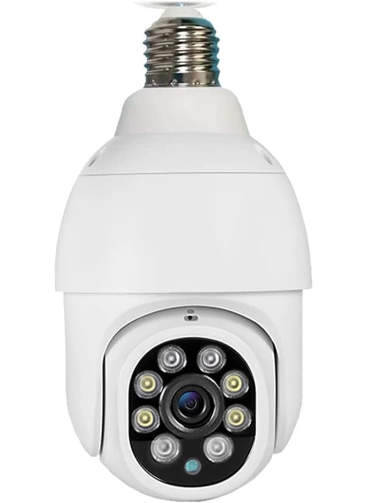 Full HD Wifi IP Wireless CCTV Security Light Vision Remote Viewing Indoor Bulb Shape 360 Degree PTZ Camera 1080p Watch Live Streaming Two Way Audio CommunicationAuto Tracking