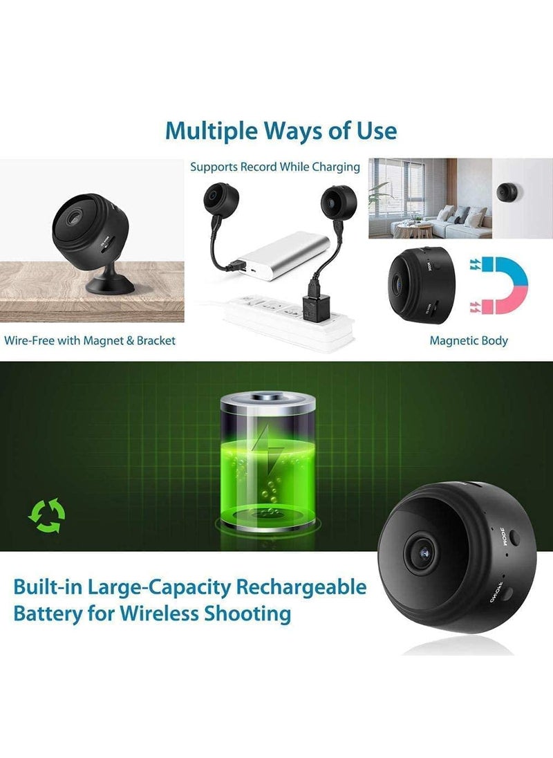 TECHNOVIEW CCTV Security System High Focus Lens Spy Magnet Camera Mini WiFi Magnetic Live Stream Low Light Vision IP Wireless 1080P Audio Video Hidden Nanny Indoor Camera for Home Offices Security