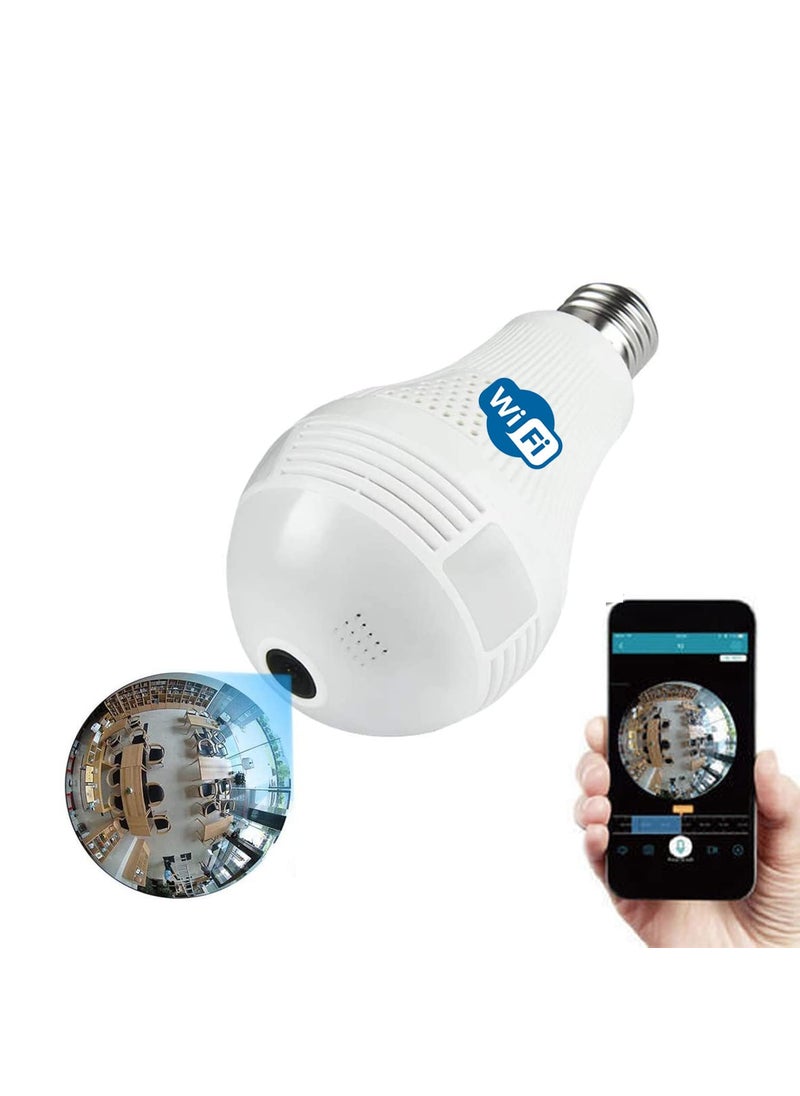 Paroxysm Spy Bulb Camera 1080P WiFi Security Camera Full HD Video and Audio Recording 360v Degrees Panoramic Camera for Home Motion Detection