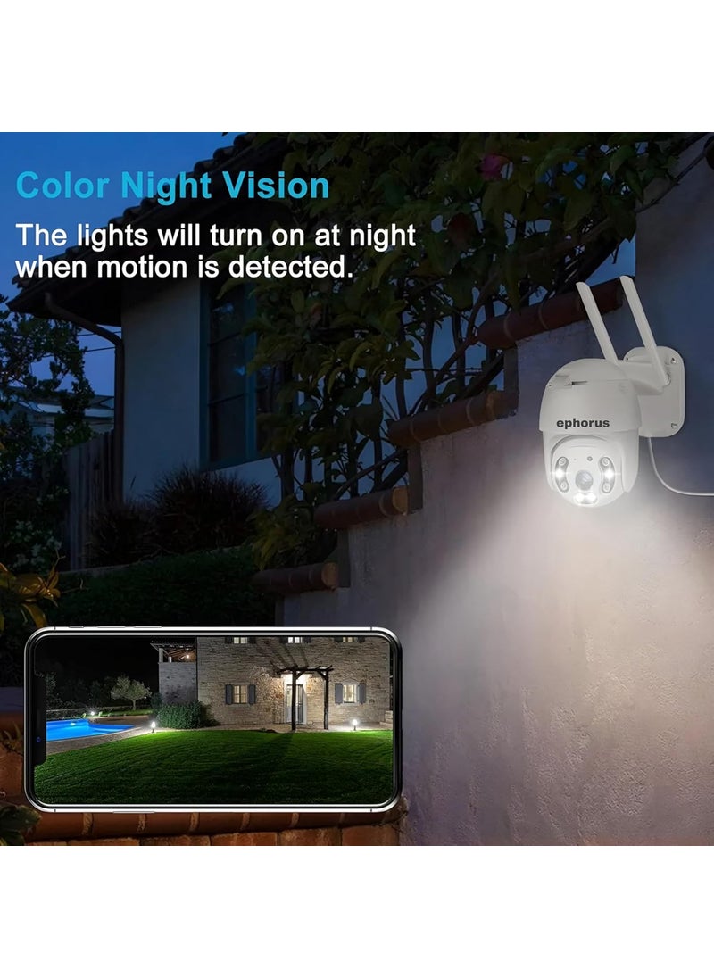 ephorus UltraXR 12MP Outdoor Smart WiFi Wireless IP CCTV Security Camera Colored Night Vision 2Way Audio Motion Track Support 128 GB Micro SD