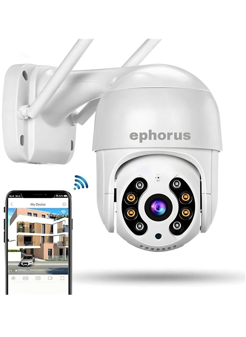 ephorus UltraXR 12MP Outdoor Smart WiFi Wireless IP CCTV Security Camera Colored Night Vision 2Way Audio Motion Track Support 128 GB Micro SD