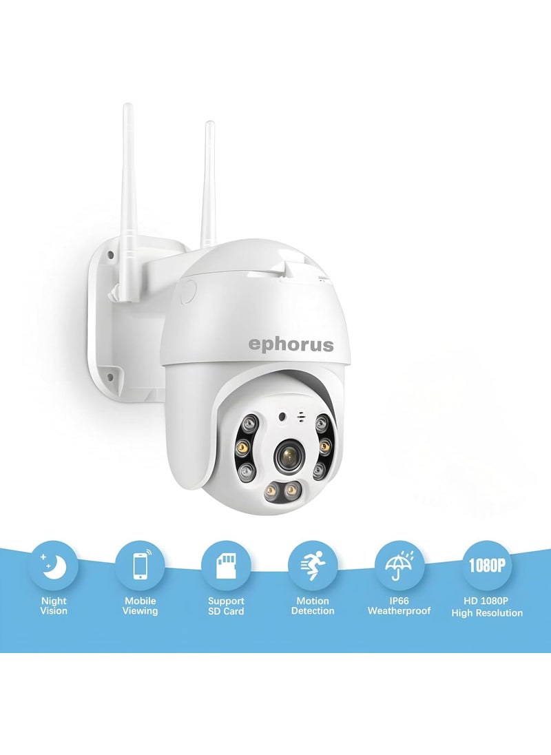 ephorus UltraXR 12MP Outdoor Smart WiFi Wireless IP CCTV Security Camera Colored Night Vision 2Way Audio Motion Track Support 128 GB Micro SD