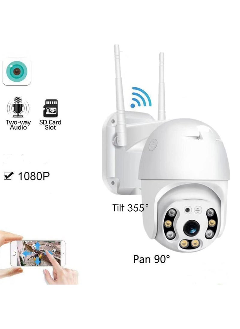 MatLogix Full HD1080P WiFi PTZ v380 PRO Camera Pan Tilt Surveillance Camera Two Way AudioMotion DetectionBest Night VisionWaterproof CCTV Camera Support Upto 128G SD White ICSEE App