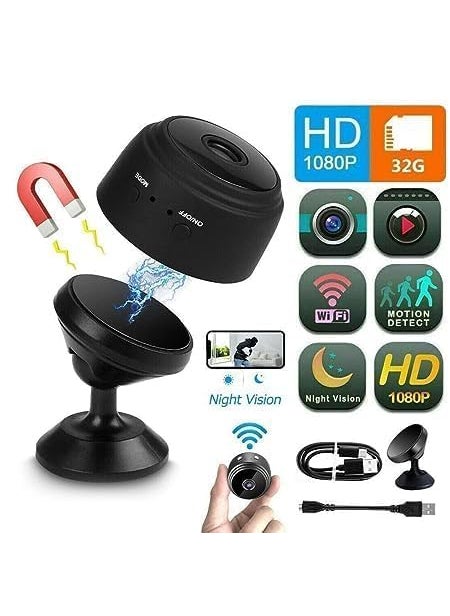 TECHNOVIEW WiFi Security Camera CCTV for Home Outdoor High HD Focus Spy Magnet Mini Spy WiFi Magnetic Live Stream Night Vision IP Wireless 1080P Audio Video Hidden Nanny Camera