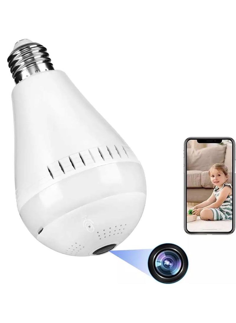 SIOVS Full HD Picture Bulb Home Security Camera 1080p AI Powered Motion Detection l Infrared Light Vision 360 Panorama Talk Back Feature Bulb Camera