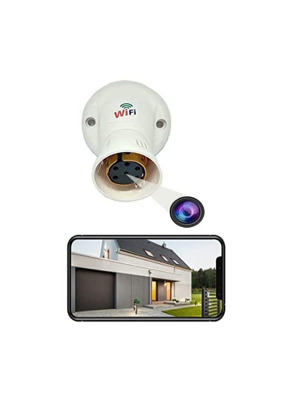 IYZA Secret WiFi Bulb Holder Camera Audio Video Recording Camera with Night Vision Watch from Anywhere You are Bulb Holder Camera1