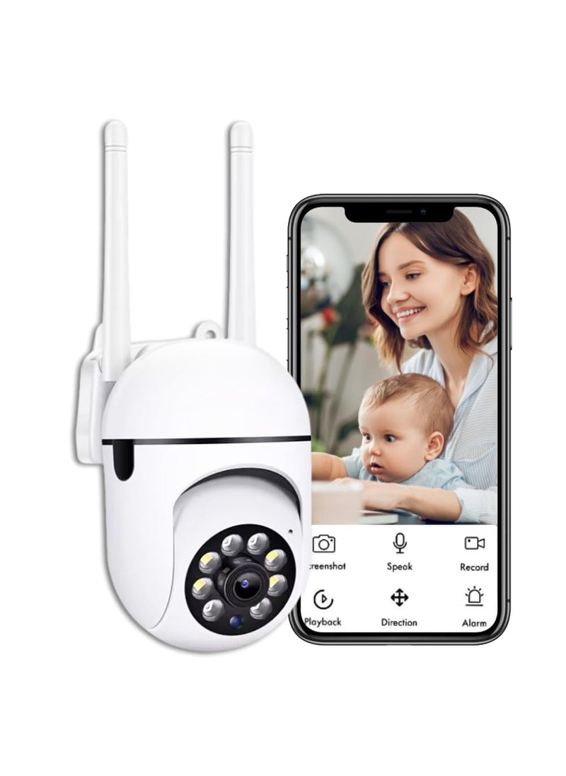 GARYVIZ 4MP Full HD WiFi Mini Fox Indoor CCTV Camera with Full Color Night Vision Two Way Audio PTZ 360 View Motion Detection SD Support UPO 128 GB Remote View