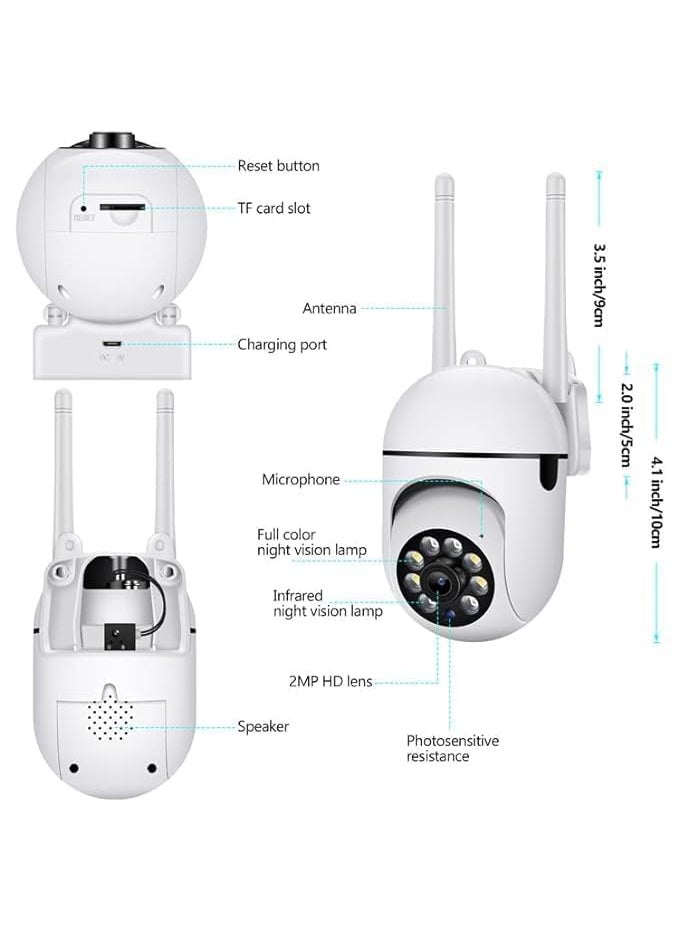 GARYVIZ 4MP Full HD WiFi Mini Fox Indoor CCTV Camera with Full Color Night Vision Two Way Audio PTZ 360 View Motion Detection SD Support UPO 128 GB Remote View