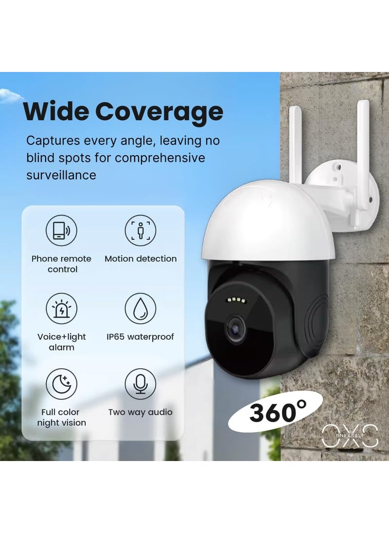 OneXsale 4G SIMAll Supported 3MP Pan Tilt CCTV Camera Full HD IP66 Outdoor V380 Wireless PTZ Security Camera Colored 4 IRS Dual Light Night Vision AUTO Tracking Two Way Talk Water Proof