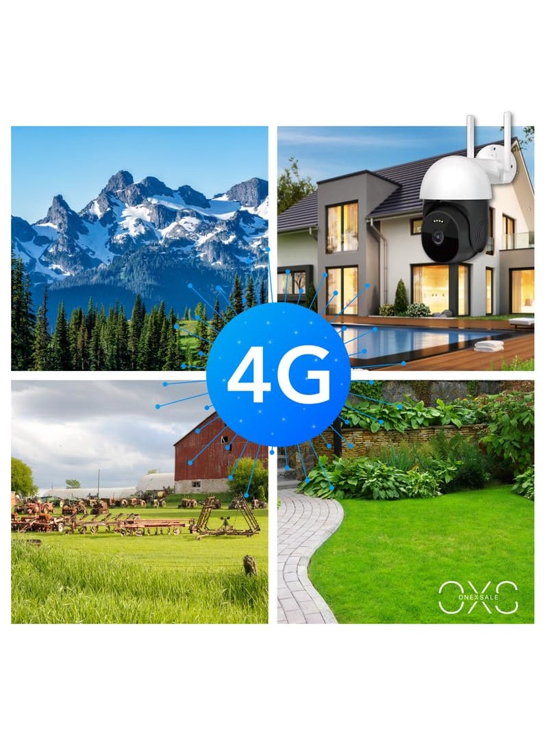 OneXsale 4G SIMAll Supported 3MP Pan Tilt CCTV Camera Full HD IP66 Outdoor V380 Wireless PTZ Security Camera Colored 4 IRS Dual Light Night Vision AUTO Tracking Two Way Talk Water Proof