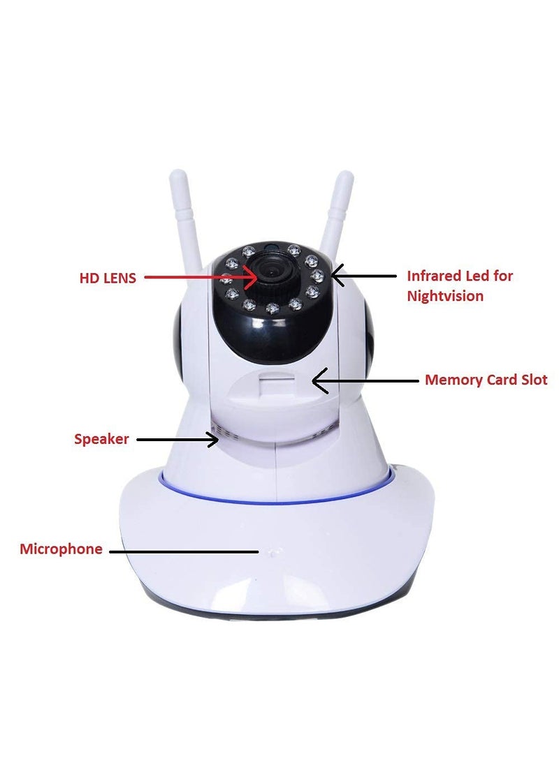 SNARIYOVSN Wireless Home and Office Ultra HD 720P IP CCTV Security Camera Protection with WiFi Wireless Connectivity White Pack1