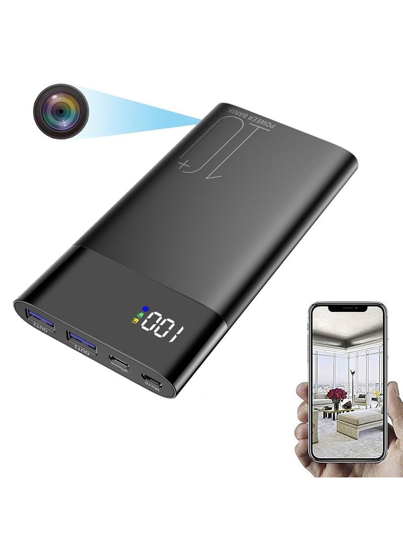 TECHNOVIEW WiFi Power Bank Security Camera H10 Plus 1080P HD Audio Video Recording Indoor Camera with Real Time Remote Control Night Vision Motion Detection