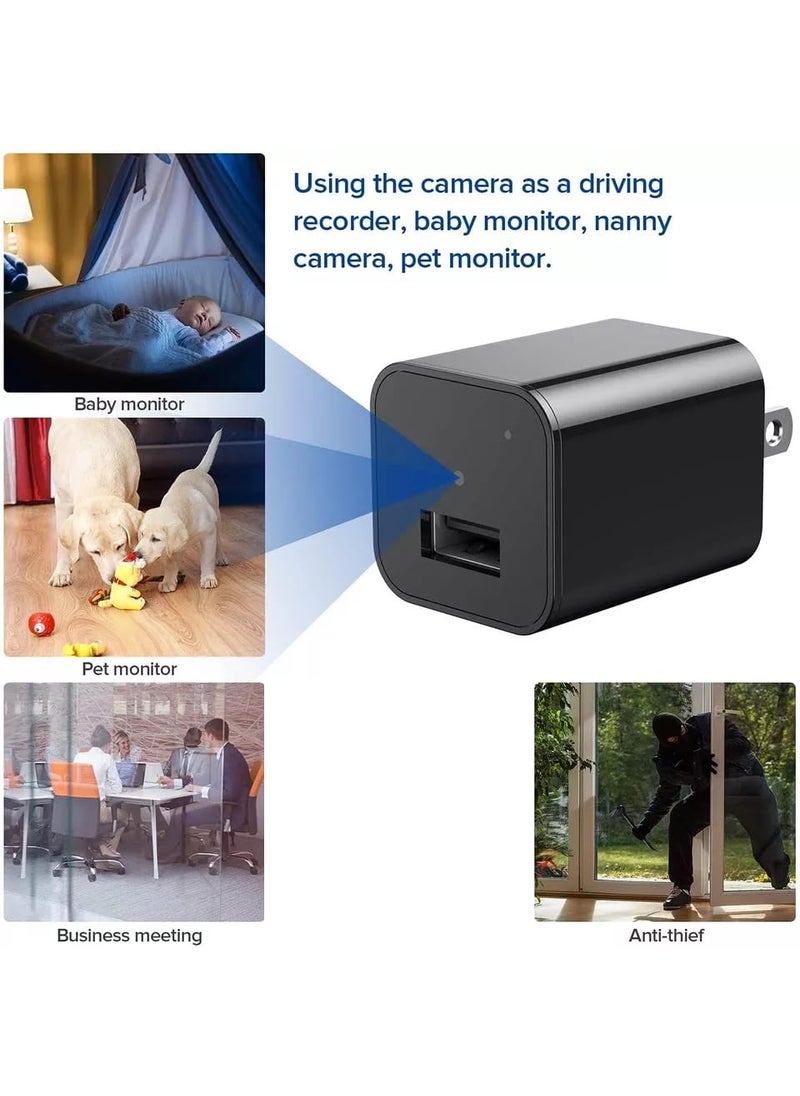 TECHNOVIEW Wired 1080p Full HD Camera Work 24 Hours with Power Audio and Video Recording Charger with 64GB SD Card No WiFi Needed